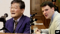 북한에 억류된 미국인들. 한국계 미국인 김동철 목사(왼쪽)와 대학생 오토 프레데릭 웜비어.