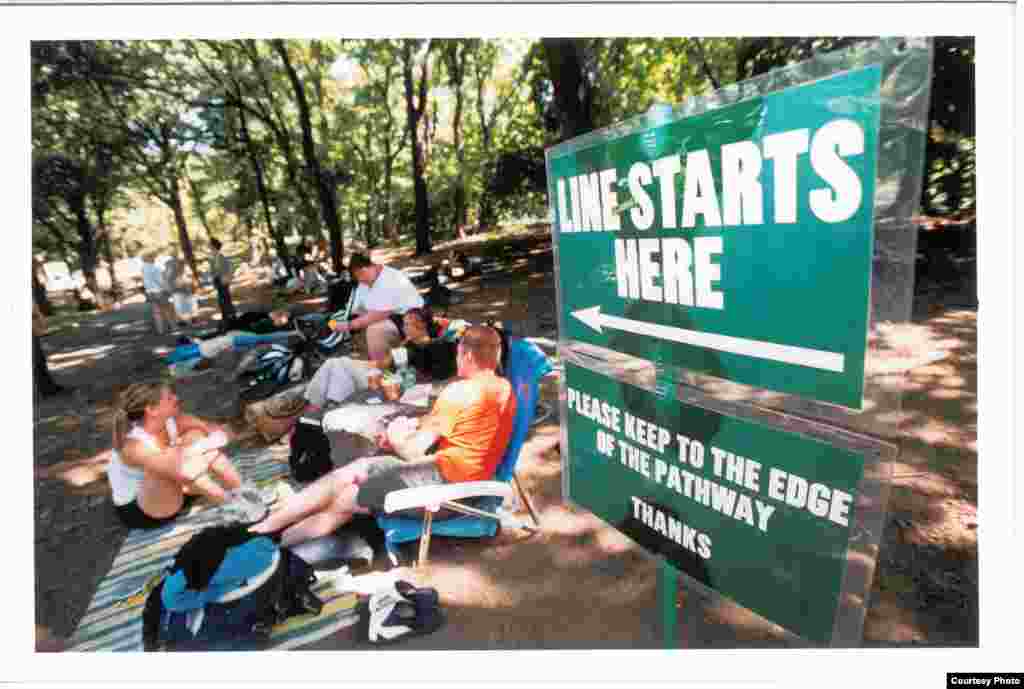 Waiting in line for tickets is part of the Shakespeare in the Park experience. (Photo courtesy of The Public Theater)