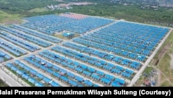 Tampak udara kawasan hunian tetap (huntap) Tondo Satu, sebagai ilustrasi. mengungkapkan pembangunan kembali hunian pascagempa Cianjur perlu menghindari lokasi yang memiliki tanah lunak dan perbukitan.(Foto: Courtesy/Balai Prasarana Permukiman Wilayah Sulteng)