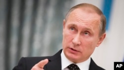 Russian President Vladimir Putin, seen in Moscow, Nov. 26, 2015. 
