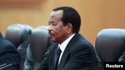 FILE - President of Cameroon Paul Biya.