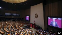 Donald Trump discurso no Parlamente sul-coreano