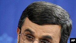 Iranian President Mahmoud Ahmadinejad speaks with media, during his press conference in Tehran, Iran, June 7, 2011.