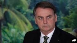 FILE - Brazilian President Jair Bolsonaro 