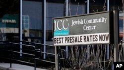 FILE - The Jewish Community Center in Tarrytown, New York, pictured Feb. 28, 2017, was a target of one in a recent series of bomb threats called into Jewish community centers and schools across the country.