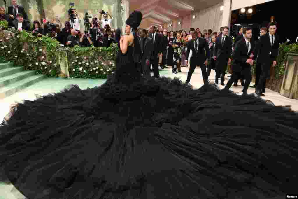 Cardi B poses at the Met Gala, an annual fundraising gala held for the benefit of the Metropolitan Museum of Art's Costume Institute with this year's theme 'Sleeping Beauties: Reawakening Fashion' in New York City, May 6, 2024.
