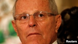 Peru's President Pedro Pablo Kuczynski attends a binational cabinet meeting at the Government Palace in Lima, Peru, July 7, 2017. 