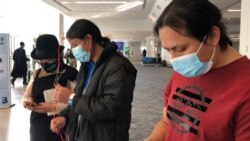 Jose Luis, 16, at the airport reunited with his parents. He crossed the Rio Grande Valley area in McAllen, Texas, as an unaccompanied minor after 13 years separated from his parents. (Celia Mendoza/VOA)