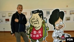 香港政治漫畫家尊子 （美國之音湯惠芸拍攝）