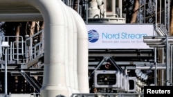FILE PHOTO: Pipes at the landfall facilities of the Nord Stream 1 gas pipeline in Lubmin, Germany