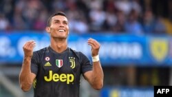Cristiano Ronaldo lors du match AC Chievo - Juventus, Italie, le 18 août 2018.