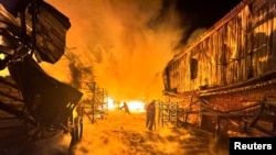 Наслідки російської атаки на Харківську область у ніч на 5 травня 2024 року. Фото: Reuters/Vitalii Hnidyi