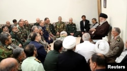 علی خامنهای، رهبر ایران، روز شنبه ۲۱ اپریل (دوم ثور) هنگام صحبت با شماری از فرماندهان ارشد کشورش