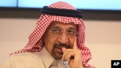 Khalid Al-Falih Minister of Energy, Industry and Mineral Resources of Saudi Arabia attends a news conference after a meeting of the Organization of the Petroleum Exporting Countries at their headquarters in Vienna, Austria, Nov. 30, 2017.