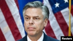 FILE - US Ambassador to Moscow, Jon Huntsman