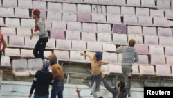 Des échauffourées ont eu lieu lors d'un match du Club africain au stade de Tunis, Tunisie, le 4 janvier 2017.