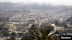 FILE - A general view shows buildings in the central business district of Eritrea's capital Asmara, Feb. 16, 2016. 