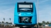 The new Coradia iLint hydrogen-powered train, recently launched as the first of its kind in the world, is seen on the tracks in northern Germany. (René Frampe/Alstom)