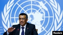 Newly elected director-general of the World Health Organization (WHO) Tedros Adhanom Ghebreyesus attends a news conference at the United Nations in Geneva, Switzerland, May 24, 2017.