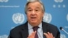 El secretario general de la ONU, Antonio Guterres, en una rueda de prensa en la sede de las Naciones Unidas en Nueva York.