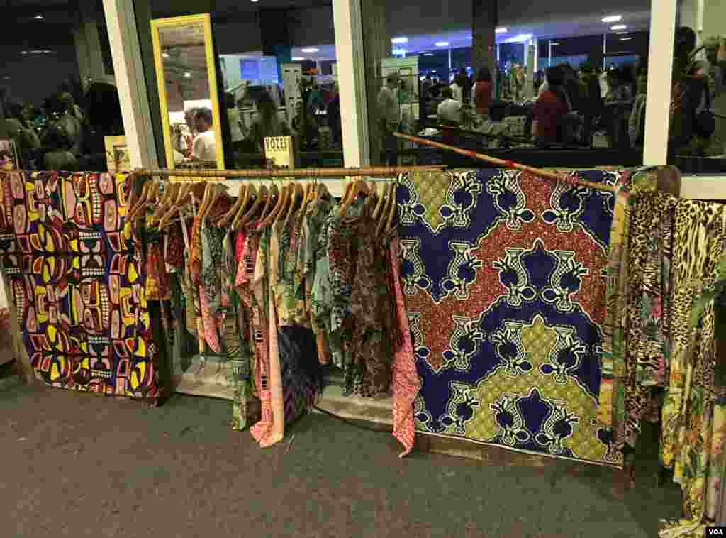 Booths in the Africa House or "Casa de Africa" display African clothing and textiles