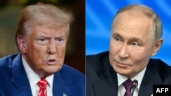 အမေရိကန်သမ္မတ Donald Trump နဲ့ ရုရှားသမ္မတ Vladimir Putin (Archivo AFP)