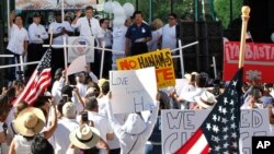 Democratic presidential candidate and former Texas Rep. Beto O'Rourke speaks at the League of United Latin American Citizens' "March for a United America," in El Paso, Texas, Aug. 10, 2019.