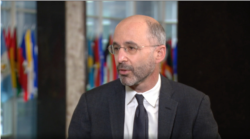 FILE - U.S. Special Envoy for Iran Robert Malley speaks to VOA Persian at the State Department in Washington on March 17, 2021, in his first VOA interview since taking office in January. (VOA Persian)