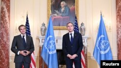 Державний секретар США Ентоні Блінкен та гендиректор МАГАТЕ Рафаель Гроссі під час зустрічі у Вашингтоні у жовтні 2021 року. Фото: Mandel Ngan/via REUTERS