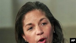 Ambassador Susan Rice, the US Ambassador to the UN, speaks at the Twitter office in San Francisco, February 10, 2011 (file photo)