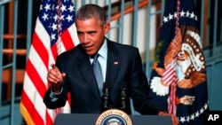 President Barack Obama speaks during a visit to the Newark, New Jersey campus of Rutgers University, Nov. 2, 2015.