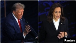 USA, Philadelphia, republican candidate Donald Trump and democrat candidate Kamala Harris during the presidental debate (Foto: Reuters)