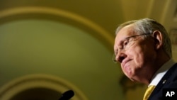Senate Majority Leader Harry Reid during a news conference on Capitol Hill in Washington, Jan. 14, 2014.