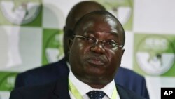 FILE - Christopher Msando, an information technology official for Kenya, speaks at a press conference in Nairobi, July 6, 2017. Msando, an official crucial to running Kenya's presidential election next week, has been found tortured and killed, the electoral commission chairman said Monday, July 31, 2017. (AP Photo)