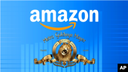 Logotipos de AMAZON y MGM, en el montaje de un gráfico.