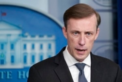 FILE - White House national security adviser Jake Sullivan speaks during the daily briefing at the White House, Oct. 26, 2021.
