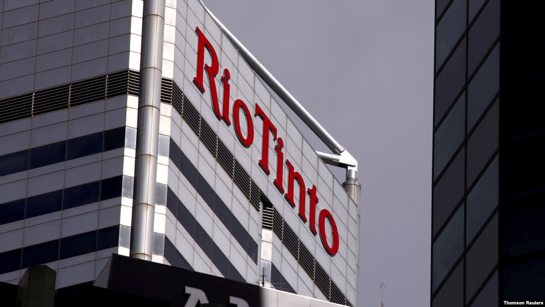 FILE PHOTO: A sign adorns the building where mining company Rio Tinto has their office in Perth, Western Australia
