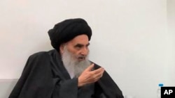 Ayatollah Agung Ali al-Sistani di kota Najaf, Irak selatan, 13 Maret 2019. (Foto: dok).