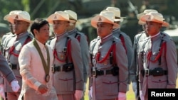 菲律賓總統小馬科斯2023年3月22日出席一個建軍紀念日活動。 （路透社）