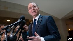 House Intelligence Committee Chairman Adam Schiff, D-Calif., speaks with reporters on Capitol Hill in Washington, Feb. 6, 2019.