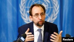 Kepala Dewan HAM PBB Zeid Ra’da Al-Hussein berbicara di Jenewa, Swiss (foto: dok).