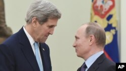 Зустріч Джона Керрі з Володимиром Путіним у Кремлі, 15 грудня 2015 року. 