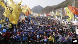 南韓民眾舉行反薩德抗議。