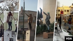 اعتراض به حجاب اجباری ایران (تصویر از آرشیف صدای امریکا)