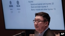 El director del Hospital Samitivej, Adinun Kittiratanapaibool, habla con periodistas durante una conferencia de prensa en Bangkok, Tailandia, el jueves 23 de mayo de 2024.