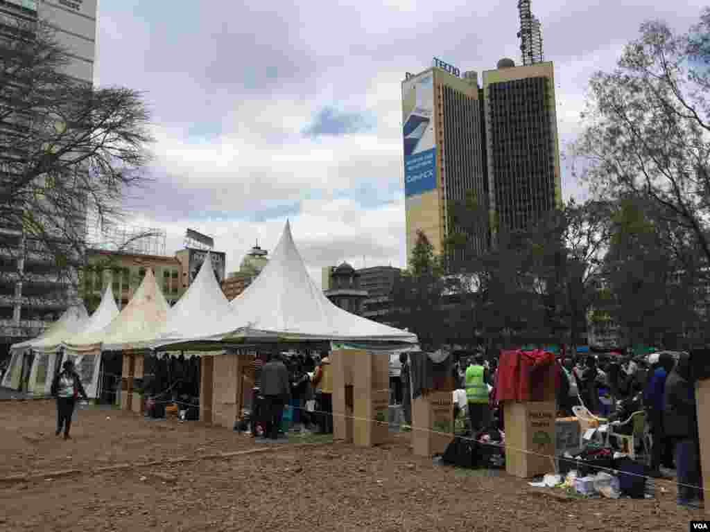 Runfunan Zaben shugaban kasar Kenya na shekarar 2017 a tsakiyar birnin Nairobi. 