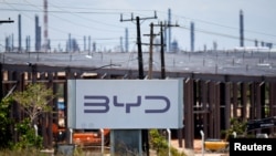 位於巴西卡馬薩里市的比亞迪新電動車(EV) 工廠的建築工地。 （2024年11月17日）