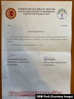 DEM Parti, Öcalan'la görüşmek için Adalet Bakanlığı'na başvurdu.
