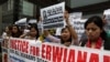 Para TKI di Hong Kong melakukan aksi unjuk rasa menuntut perlindungan yang lebih memadai terhadap para pekerja migran setelah terungkapnya kasus penyiksaan Erwiana Sulistyaningsih oleh majikannya di Hong Kong (foto: ilustrasi).