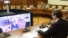 Video-konferencija predsednika Srbije Aleksandra Vučića i nemačke kancelarke Angele Merkel, tokom pandemije koronavirusa, u Beogradu, 18. marta 2020. (Foto: Fejsbuk stranica predsednika Srbije)